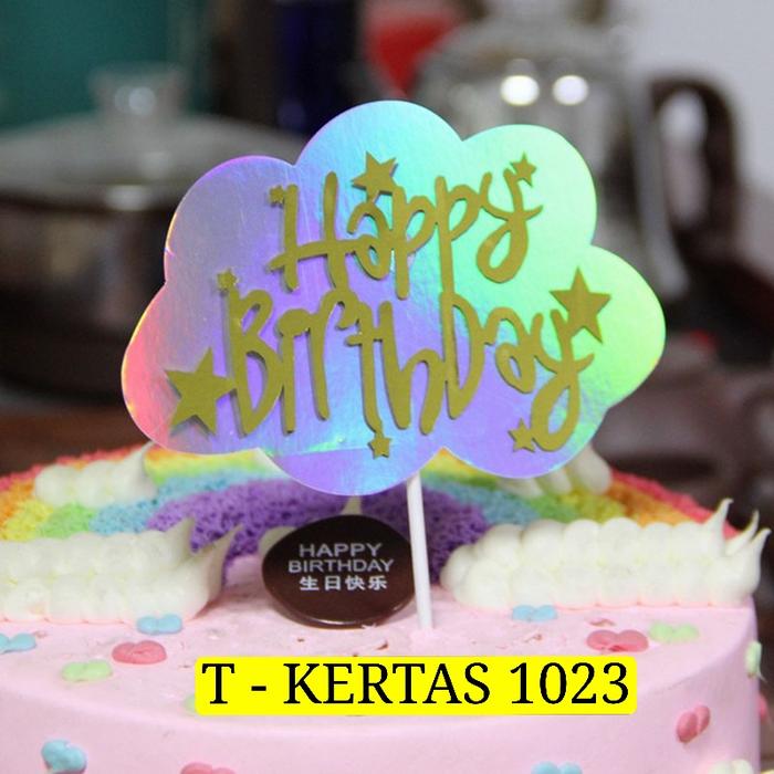 Gambar Cake topper kertas, cake topper happy birthday, cake topper lucu - T-1023 dari upbakingstore undefined Tokopedia