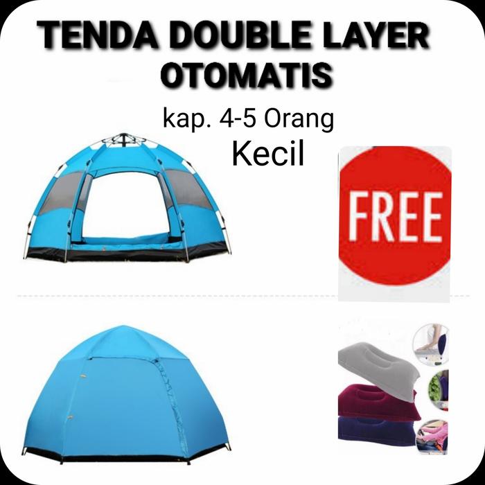 Gambar Tenda Camping Otomatis 4-5 Orang Double Layer 05 - Orange dari Dunia Winter undefined Tokopedia