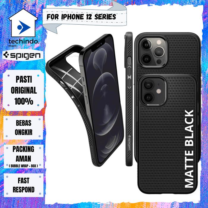 Gambar Case iPhone 12 / Pro / Max / Mini Spigen Liquid Air Softcase Casing - 12 mini, matte black dari techindo mart undefined Tokopedia