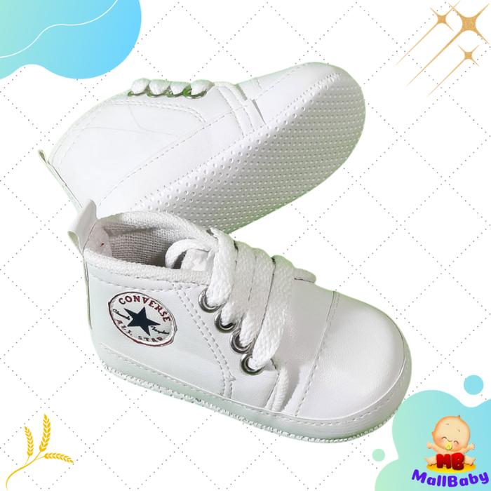 Gambar Sepatu Bayi Prewalker Laki Laki 0 6 12 Bulan Anti Slip Murah Lokal - All Star White, 0-6 Bulan dari Mall-Baby undefined Tokopedia