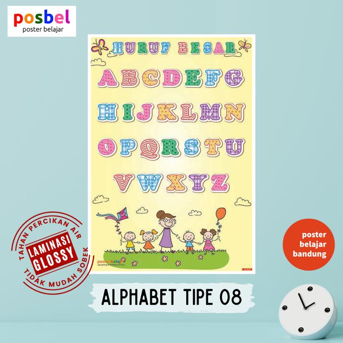 Gambar Poster Edukasi Anak Posbel Belajar Abjad Huruf Alphabet - 8 Huruf Besar dari Poster Belajar Bandung undefined Tokopedia