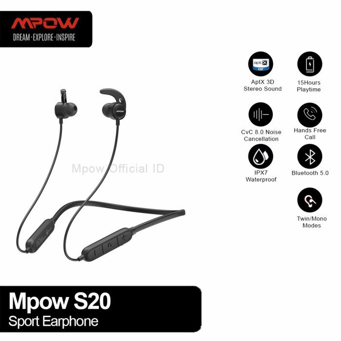 Jual MPOW Sport Earphone S20 Waterproof 