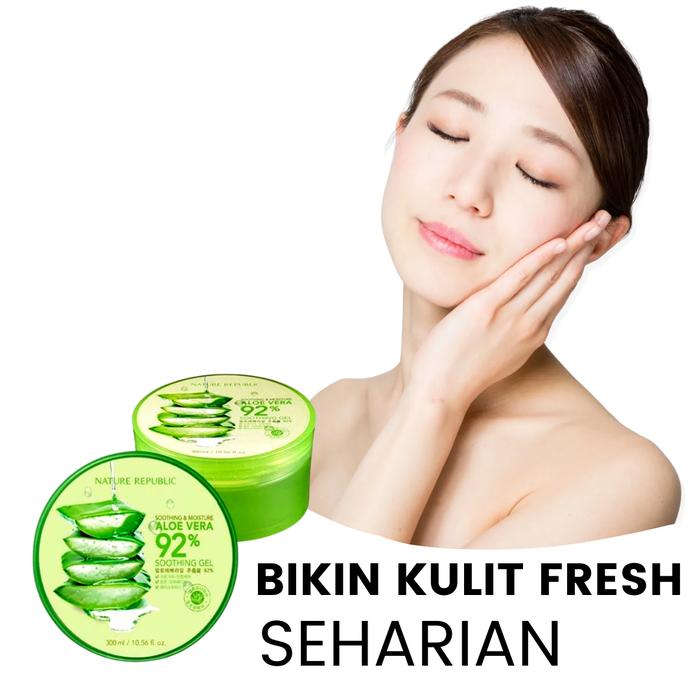 Gambar Nature republic aloe vera original korea 92% soothing moisture gel dari Amaliyahstore undefined Tokopedia