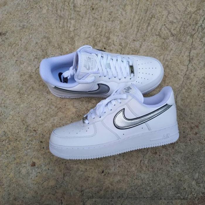 Jual Nike Air Force Essentials White Metallic Silver Original