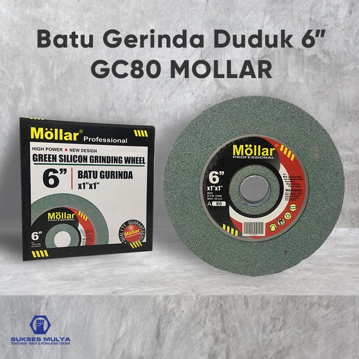 Gambar MOLLAR Batu Gerinda 6" Grit 120 dan 80 Batu Poles Hijau Batu Grinda - GC 80 dari suksesmulya undefined Tokopedia