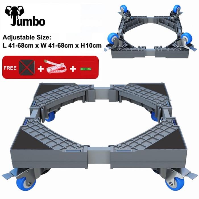 Gambar Jumbo Tatakan Kulkas Tatakan Mesin Cuci Multifunction Base Adjustable - DENGAN RODA, Abu-abu dari Sajun Electronic Tangerang undefined Tokopedia