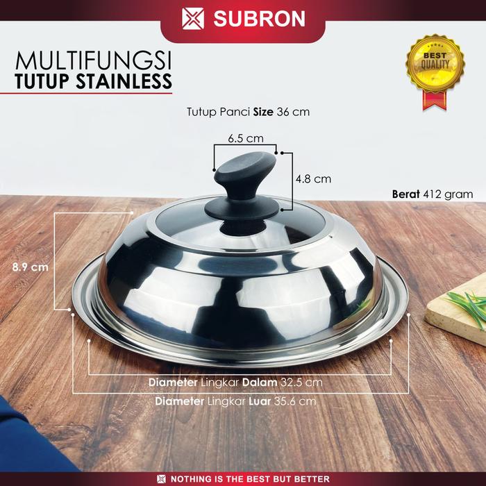 Gambar SUBRON Tutup Panci Wajan Multifungsi Kuali Wok 30cm 32cm 34cm 36cm - 36cm dari SUBRON KITCHENWARE undefined Tokopedia