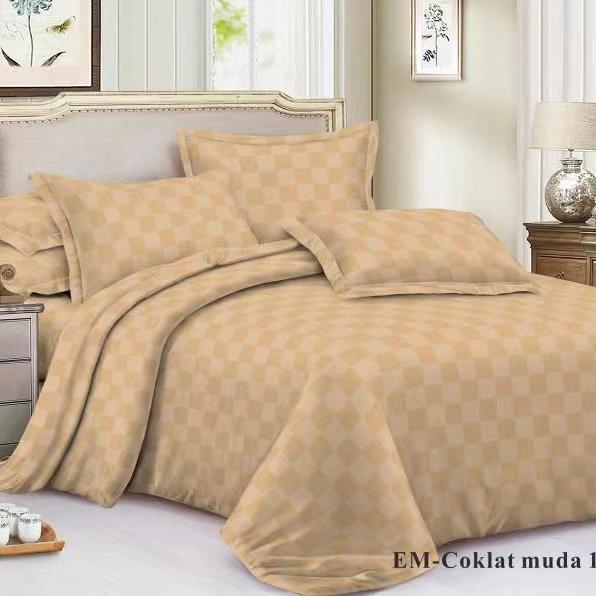 Gambar SPREI 140X200 MOTIF POLOS EMBOSS TERLARIS - cokelat muda dari Konco turu premium undefined 2 Tokopedia