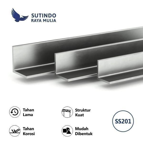 Gambar Siku Stainless SS 304 50 x 50 MM x 5 MM x 6 Meter dari Sutindo Shop undefined Tokopedia