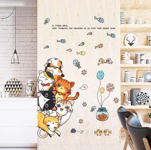 Gambar Wall Sticker Kids - Sticker Dinding Kamar - Wall Stiker - Cat Cute dari Baby Talk undefined Tokopedia