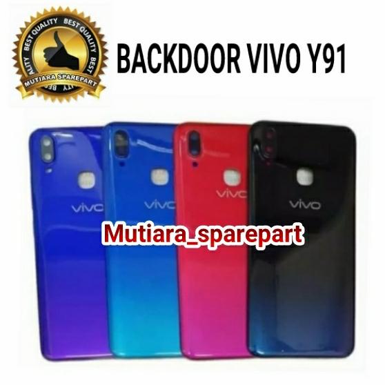 BACKDOOR BACK COVER TUTUP BELAKANG VIVO Y91 (FINGER KECIL) Hitam