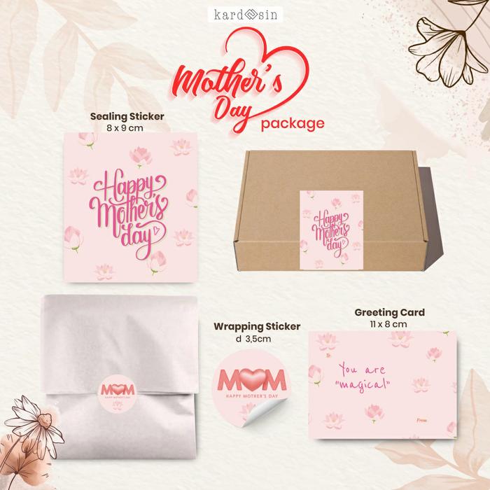 Gambar PAKET LENGKAP PACKAGING STICKER HARI IBU MOTHERS DAY MOTHER'S DAY - PINK MOM, HANGTAG & TALI dari kardoosin undefined Tokopedia