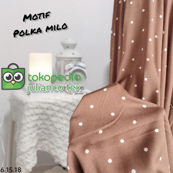 Gambar kain rayon viscose motif polka milo dari Lamode&#39; Fashion undefined Tokopedia