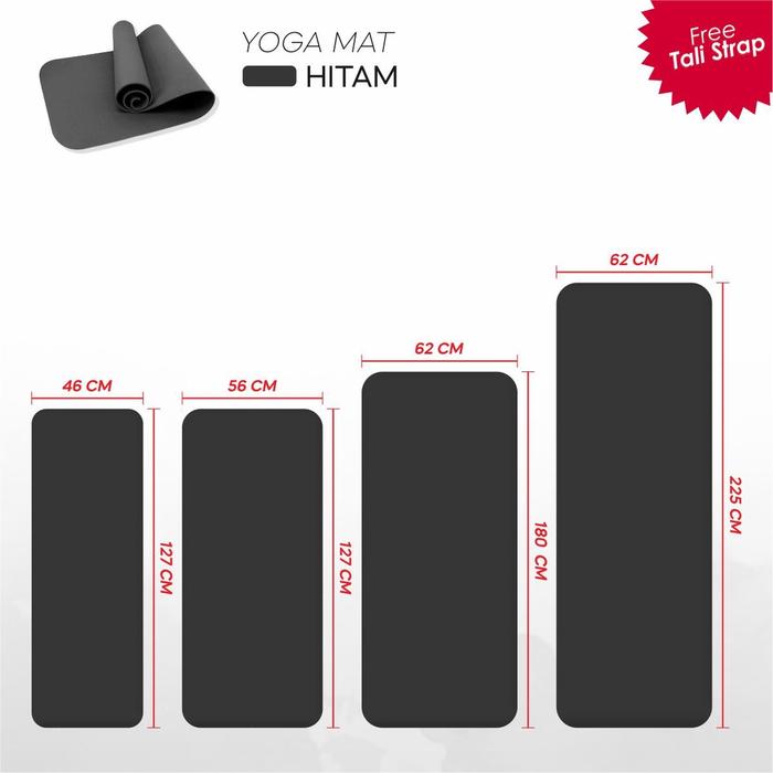 Gambar MATRAS ALAS YOGA SENAM MAT TEBAL 5 MM OUTDOOR INDOOR | A - 46x127, Hitam dari al_misfalah undefined Tokopedia