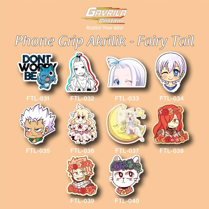 Jual Phone Grip Akrilik/Popsocket Akrilik Fairy Tail 031-050 FTL