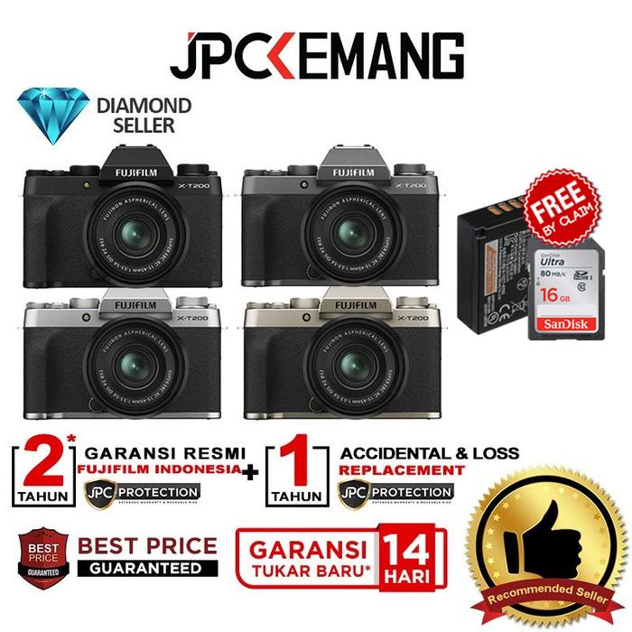 Gambar Fujifilm X-T200 Fuji XT200 kit 15-45mm f/3.5-5.6 GARANSI RESMI - Silver dari JPC Kemang undefined Tokopedia