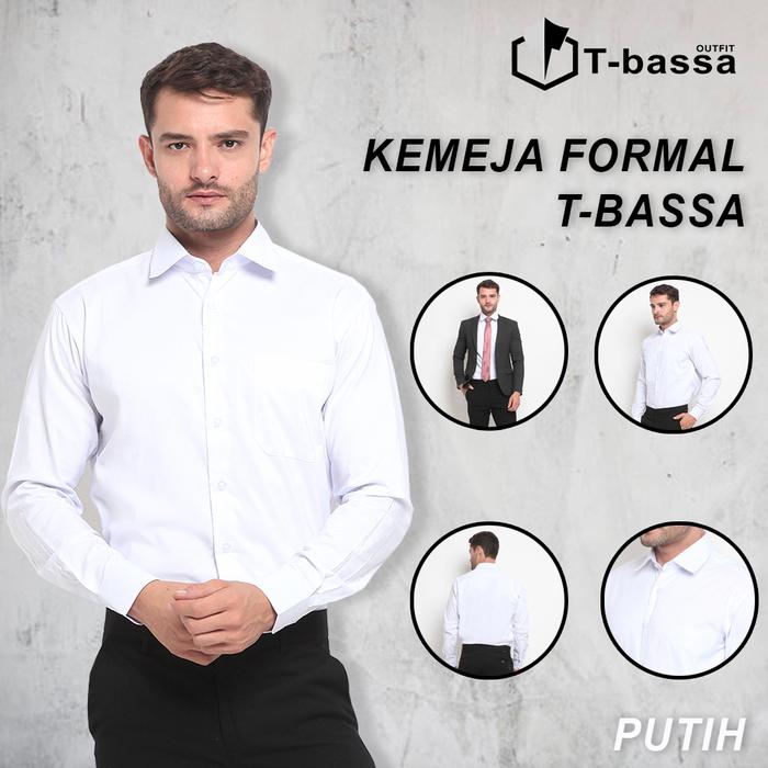 Gambar Kemeja Pria Alisan Lengan Panjang Formal hem Alisan REGULAR Original - Putih(T-bassa), RG.14,5(S) dari Tbsa.tokoonline undefined Tokopedia