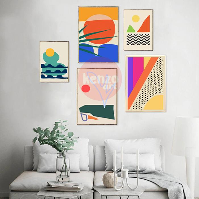 Gambar Wall Art Hiasan Dinding Poster Geometrik Premium Ukuran 40x60 cm - Motif dari Kenzo Art undefined Tokopedia