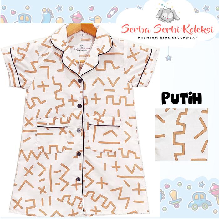 Gambar DASTER ANAK atau BAJU TIDUR ANAK KATUN PREMIUM - D50 - Putih, S dari SerbaSerbiKoleksi_NEW undefined Tokopedia
