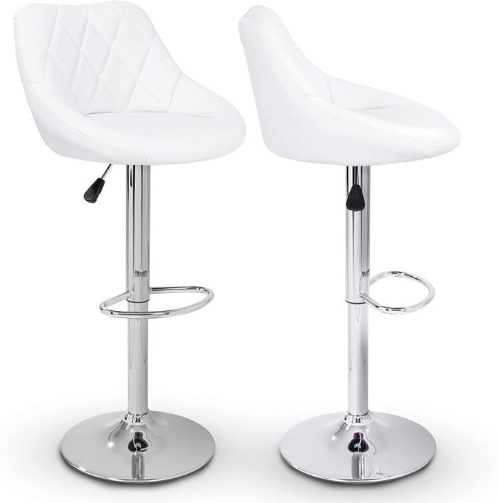 Gambar kursi bar hitam/ putih - Putih dari Nicky Furnitures undefined Tokopedia