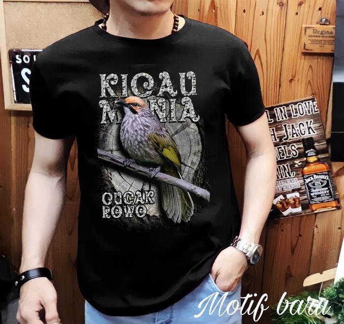Gambar Pao.Id / Kaos Distro Dewasa Laki-Laki / Motif Burung Cucak Rowo - Hitam, XL dari Pao id undefined Tokopedia