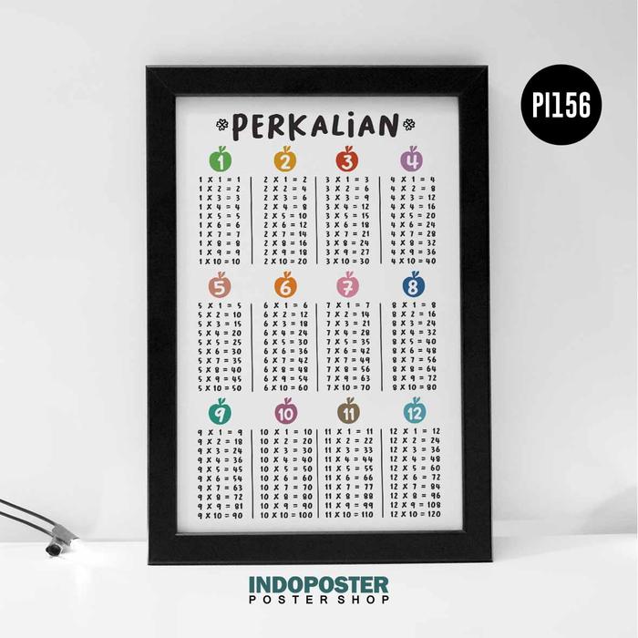 Gambar Poster Tabel Perkalian Matematika Minimalis A4 30X20cm - Hitam dari pipimoci home & craft undefined Tokopedia