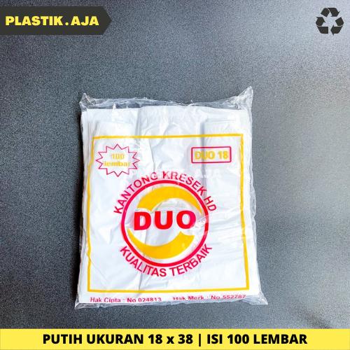 Gambar KANTONG KRESEK PLASTIK UK 18 HITAM / PUTIH DUO | ISI 100 PCS - Putih dari Plastik.Aja undefined Tokopedia