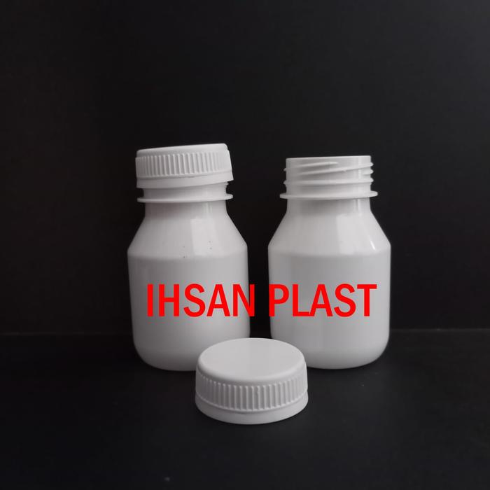 Gambar BOTOL CAPSULE BULAT ISI 60 - Putih dari Ihsan Plast Kota Malang Tokopedia