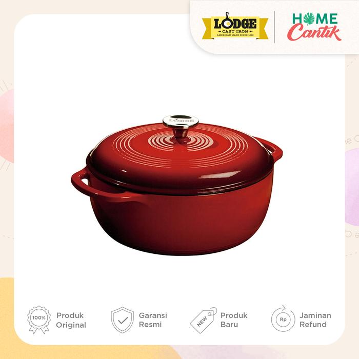 Gambar Lodge 6 Quart Blue Enamel Cast Iron Dutch Oven - Merah dari Home Cantik undefined Tokopedia