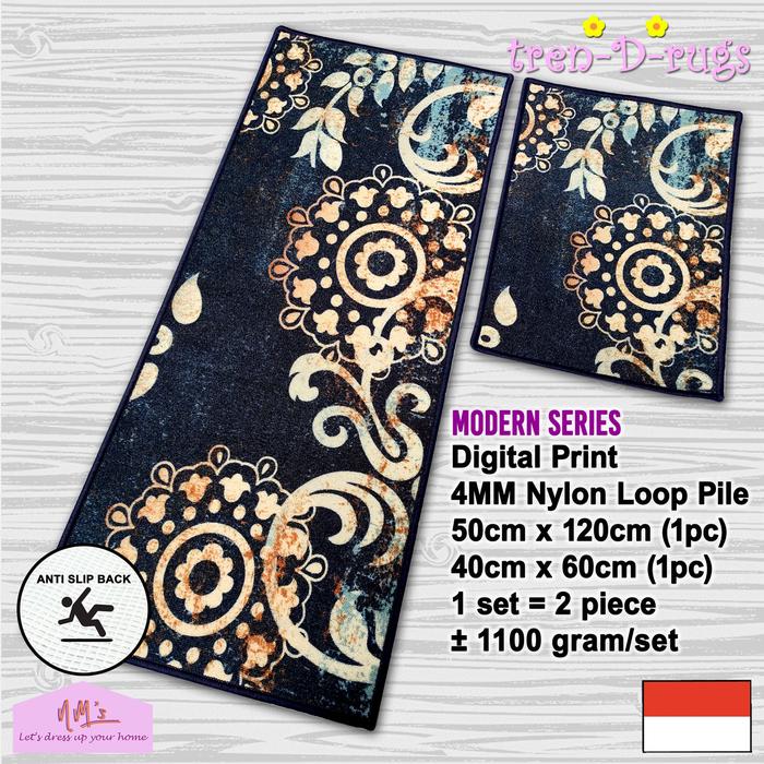 Gambar Tren-D-rugs karpet keset kaki 2in1 motif abstrak modern bulu alas lantai pintu masuk depan kamar mandi tidur lorong runner panjang dapur set kitchen mat anti slip NM's - Curved dari NMs Lets dress up your home undefined Tokopedia