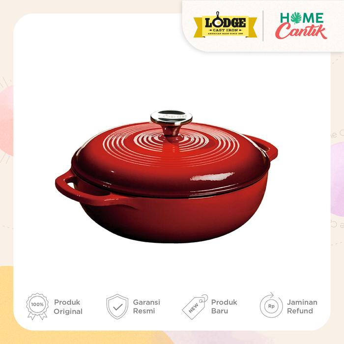 Gambar Lodge Cast Iron Enamel Dutch Oven 3 Quart-Blue EC3D33 - Merah dari Home Cantik undefined Tokopedia
