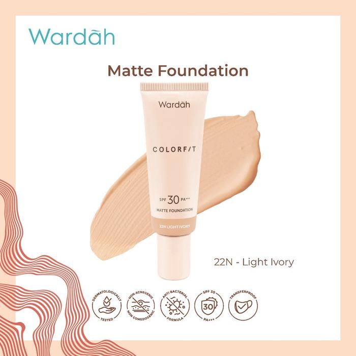 Gambar Wardah Colorfit Matte Foundation SPF 30 PA+++ 25ml - 22N light ivory dari Big_VIP undefined Tokopedia