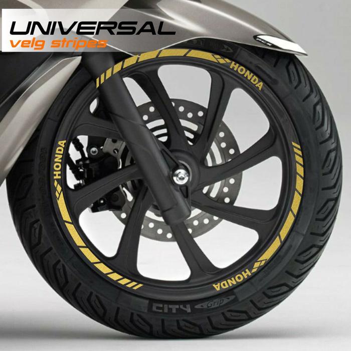 Gambar Sticker Aksesoris Velg Motor Honda semua ukuran - Emas, ring 17 dari Diskon Termurah Sticker Shop undefined Tokopedia