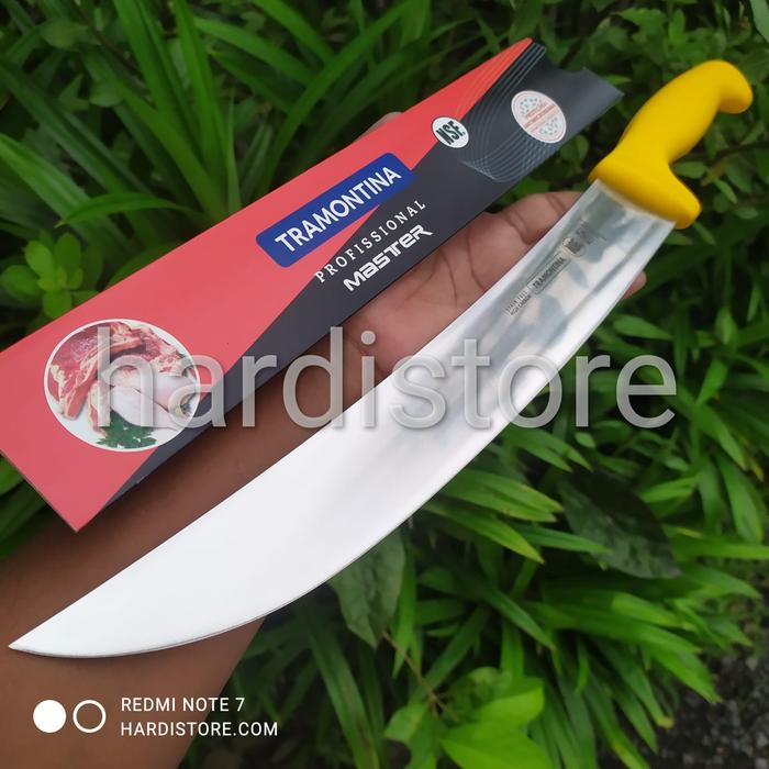 Gambar Pisau Sembelih Lengkung 12 inchi / 30 cm Tramontina Butcher Cimeter 24610/082 Original Brazil - Kuning dari Hardistore Superpisau undefined Tokopedia