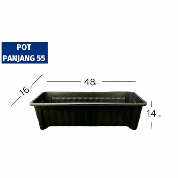Gambar Rak Gantung Besi Untuk Pagar/Balkon + Free Pot Panjang Ukuran 50 - Pot P 50 Hitam dari Akbar Taman undefined Tokopedia