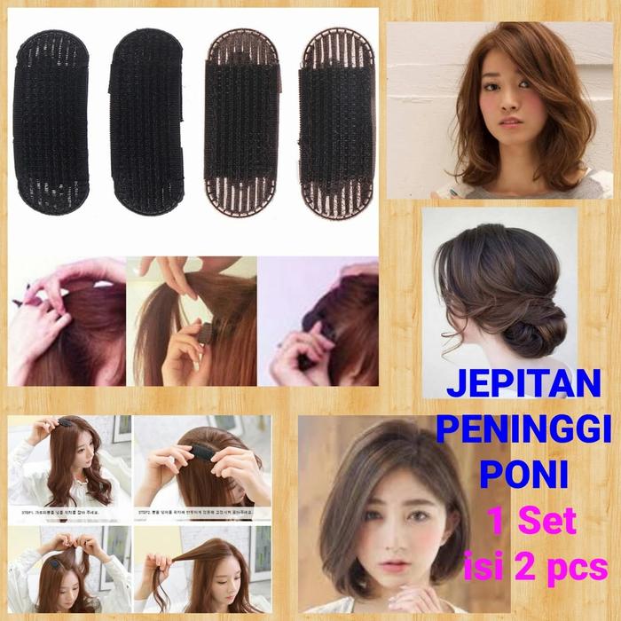 Gambar PENINGGI PONI PENGGANTI SASAK JEPITAN PENAMBAH VOLUME RAMBUT PONI - Hitam dari Yiling Online Shop undefined Tokopedia
