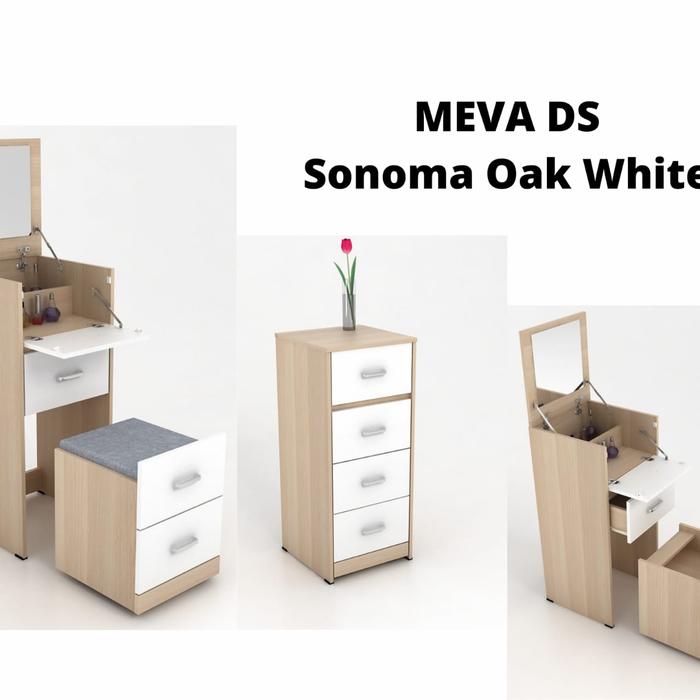 Gambar meja rias multifungsi meva ds by pira - pro oak-white dari ryrafurniture_NEW undefined Tokopedia
