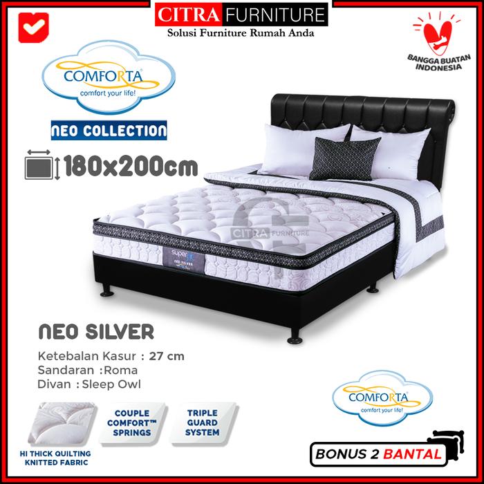 Gambar Comforta Spring bed Super Fit Neo Silver 180 x 200 -Full set Springbed - HB CLASIC dari Citra furniture undefined Tokopedia