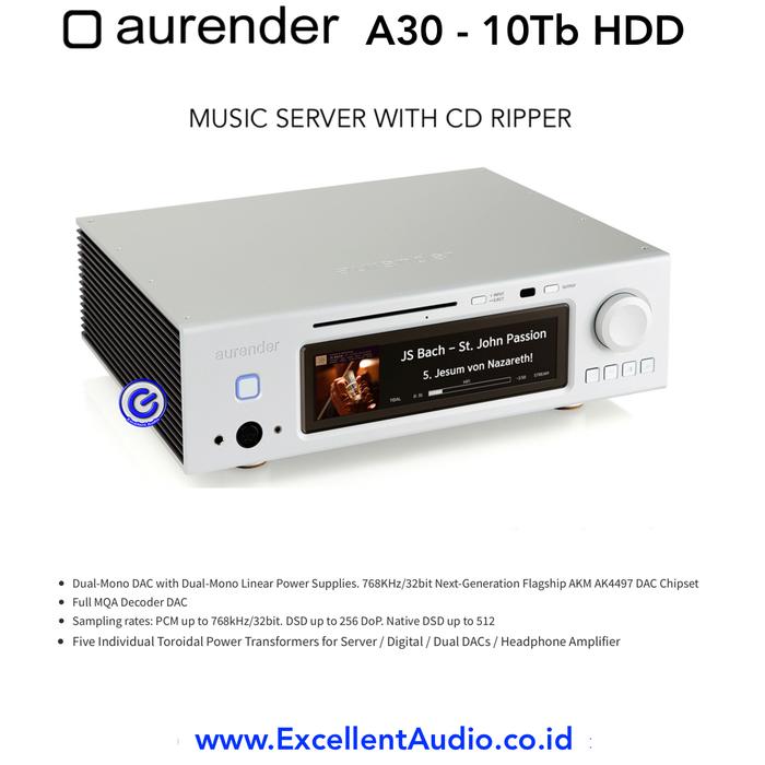 Gambar Aurender A30 premium music server DAC digital analog convert CD ripper dari Excellent Audio Official undefined Tokopedia