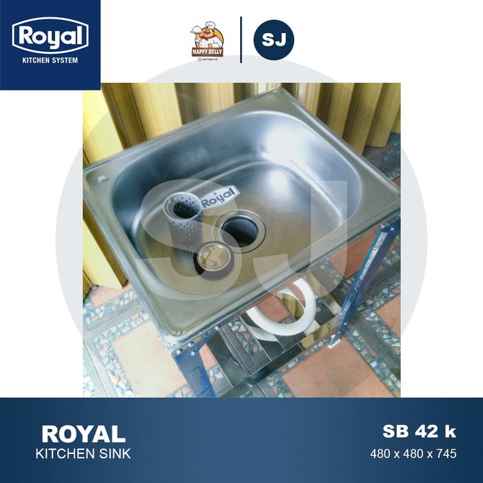 Gambar bak cuci piring kaki / kitchen sink stainless steel / royal SB 42 k dari SJ WARNA BANGUNAN undefined Tokopedia