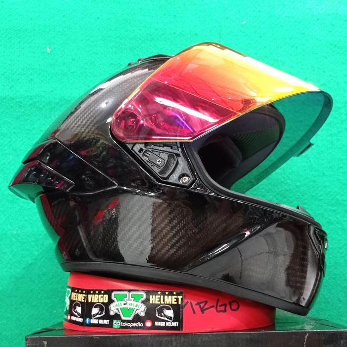 Gambar HELM KYT NX RACE CARBON BLACK PAKET GANTENG | HELM GANTENG - carbon black 01, XL dari Kompashelmet undefined Tokopedia