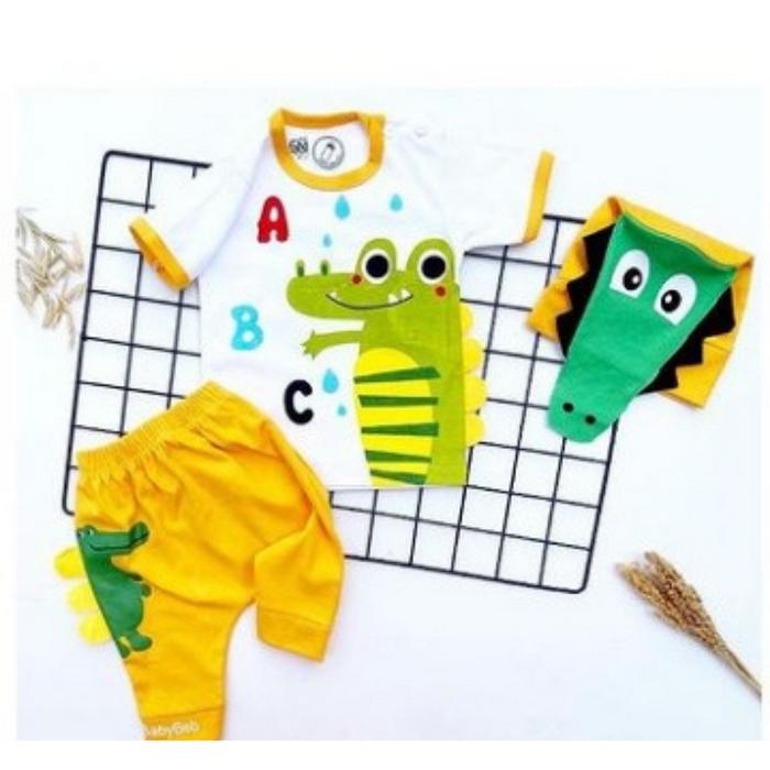 Gambar Baju Anak Bayi Laki Laki 6 12 Bulan 1 Tahun Setelan Bayi Cowok Lucu Cr - Croc Kuning dari Mall-Baby undefined Tokopedia