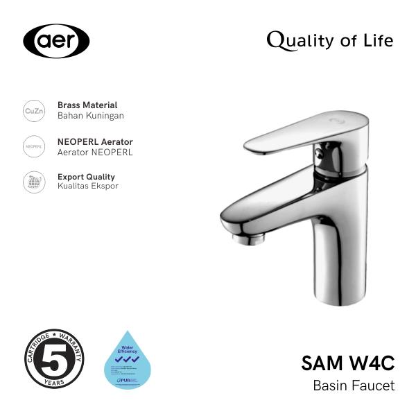 Gambar AER Kran Wastafel Kuningan Keran Air / Brass Basin Faucet (SAM W4 C) dari Sutindo Shop undefined Tokopedia