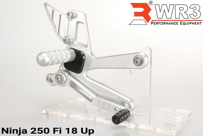 Gambar Footstep Underbone Rearset Racing WR3 V - Series New Ninja 250 FI New 2018 - Footstep Silver, Cover Black dari Xtreme Motor Shop undefined Tokopedia