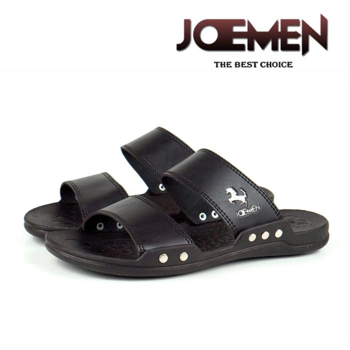 Gambar Sandal Pria Original Casual / Sendal Kulit Japit Premium - Hitam, 41 dari Manaji Store undefined Tokopedia