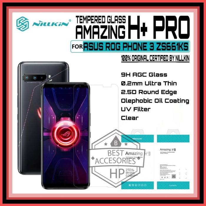 Gambar ASUS ROG PHONE 3 ZS661KS TEMPERED GLASS NILLKIN AMAZING H+PRO SCREEN - ROG PHONE 3, CLEAR dari Best Accesories Hp undefined Tokopedia