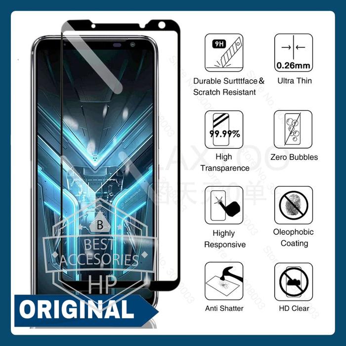 Gambar ASUS ROG PHONE 3 ZS661KS TEMPERED GLASS FULL FRAME SCREEN GUARD KACA - ROG PHONE 3, FRAME BLACK dari Best Accesories Hp undefined Tokopedia