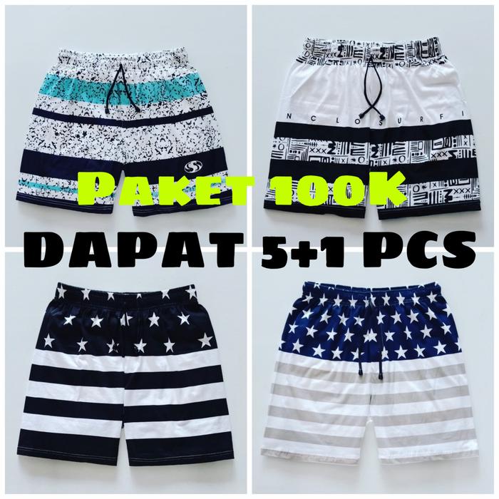 Gambar (COD) PROMO Celana Boxer Surfing Pria / Celana Pendek Pria Paket 100k dari UnityCo. undefined Tokopedia