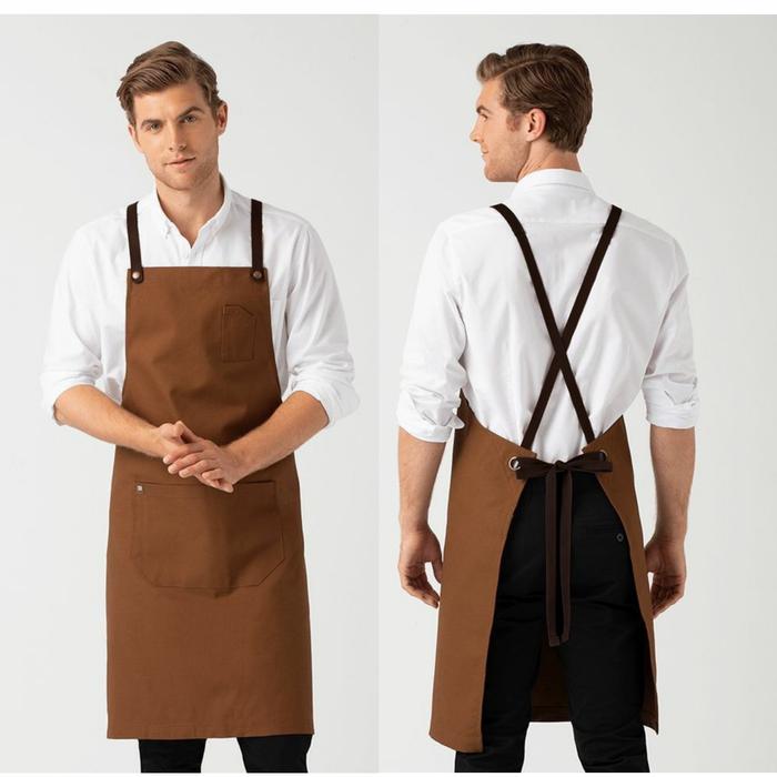 Gambar Celemek Apron Tali silang - Stretc Cinos Coklat muda - coklat muda, coklat tua dari hadriancollectionstore undefined Tokopedia