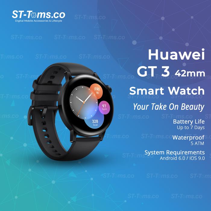 Jual Huawei Watch GT 3 / GT3 42mm Smartwatch With Air Pressure Sensor -  Active Edition - Jakarta Utara - ST-Toms.co | Tokopedia